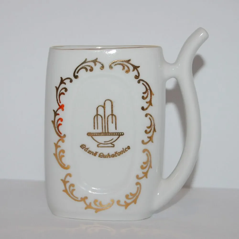 Vintage Lazne Luhacovice Spa Porcelain Cup Mug Epiag Jome Czech Republic Straw